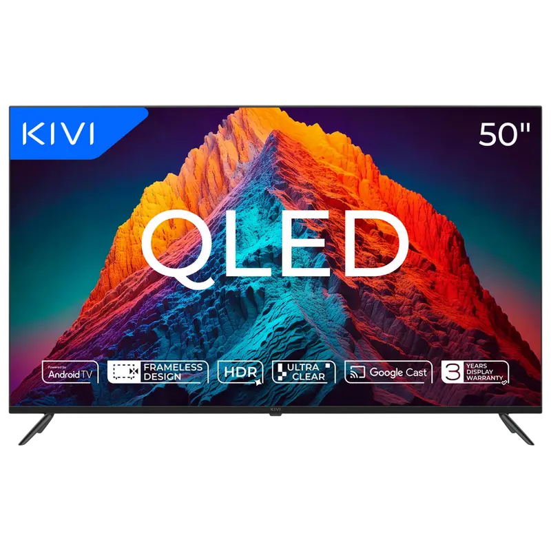 Televizoare - QLED SMART TV KIVI 50U770QB 50" 4K UHD Android TV Черный