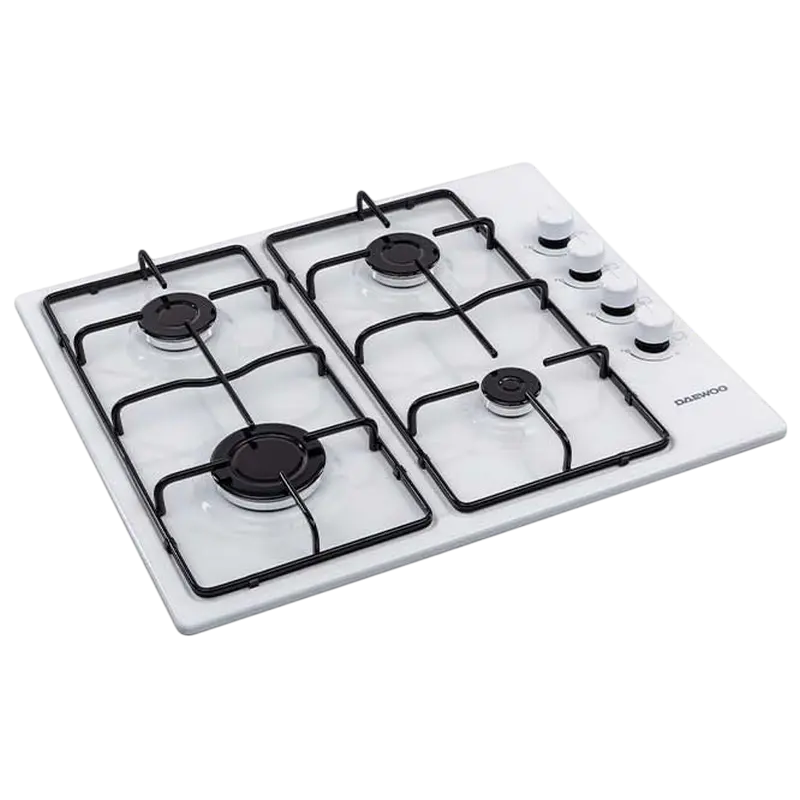 Встраиваемая Газовая Варочная Панель Daewoo BH6GKR40WNL, Белое Стекло [2]