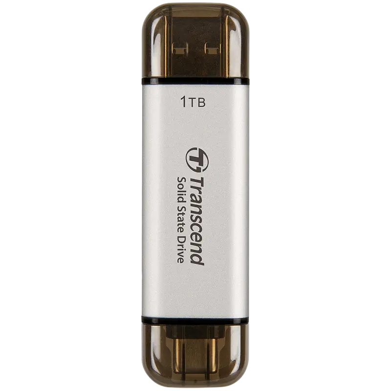 SSD Extern - Внешний портативный SSD Transcend ESD310S, 1 ТБ, Серебристый (TS1TESD310S)
