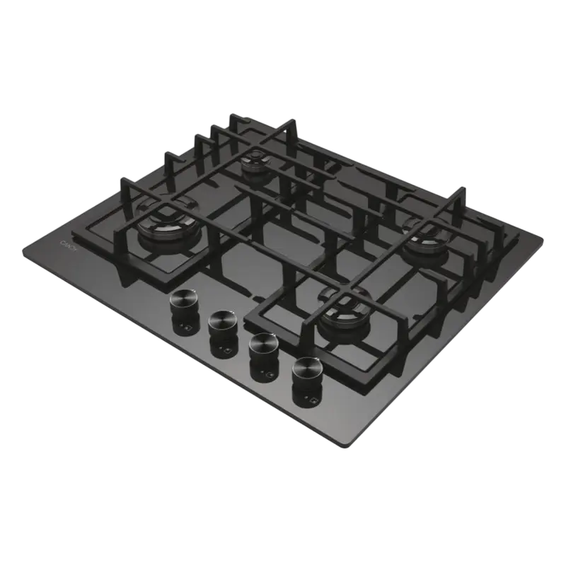 Plită pe Gaz Incorporabilă Candy CVFG6PB, Sticlă Neagră cu Grătare din Fontă [2]