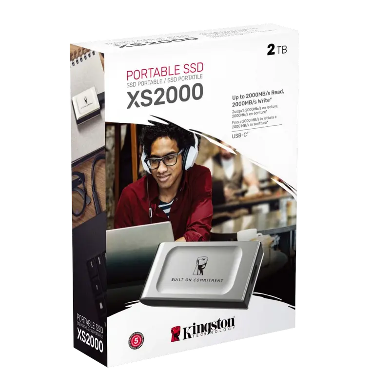 Внешний портативный SSD Kingston XS2000 BoC, 2 ТБ, Серебристый (SXS2000/2000GA) [2]