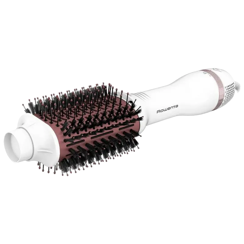 Electrocasnice - Uscător de păr-perie Rowenta Volumizer Oval Brush CF6135F0, 800 W, Alb | Roz