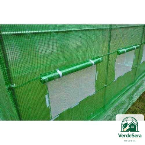 Seră cu peliculă armată VerdeSera 4x2,5x2 m, 10 m², folie 190 g/m², uși rulante [1]