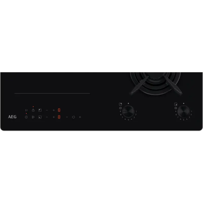 Комбинированная Варочная Панель AEG HDB64623NB, Черный (2 Индукции + 2 Газа) [2]