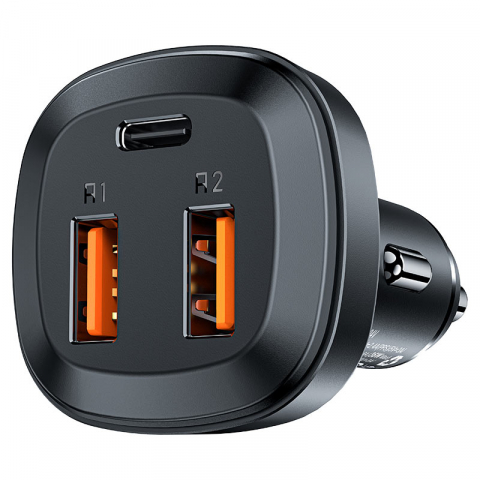 Металлическое автомобильное зарядное устройство B9 66W (2x USB-A + USB-C) – Мощная зарядка для всех устройств одновременно [3]