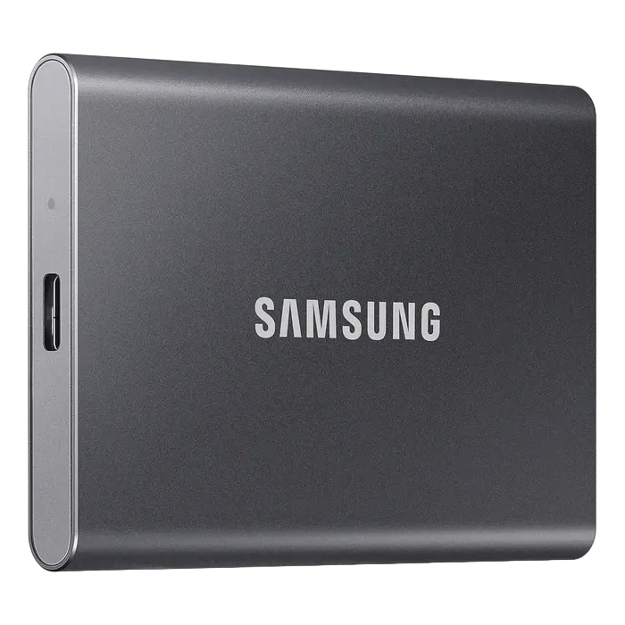 SSD Extern - Внешний портативный SSD Samsung Portable SSD T7, 2 ТБ, Серый (MU-PC2T0T/WW)