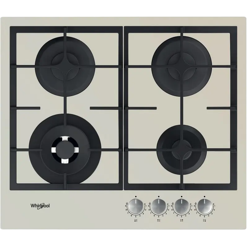 Газовые плиты - Встраиваемая Газовая Варочная Панель Whirlpool GOFL 629/S, Серебристое Стекло с Тройной Конфоркой (WOK)