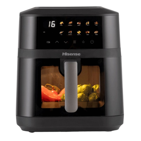 Friteuză cu aer cald Hisense HAF1800DCD, 6,3 l, 1800 W, bol antiaderent, control senzor, negru [1]