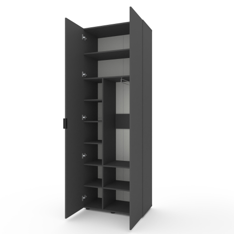 Шкаф распашной Nex Home A007 80×42×230 см Антрацит – Индустриальный стиль и море места для одежды [1]