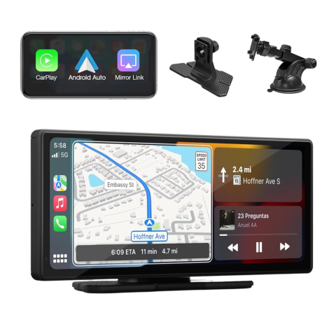 Автомобильный дисплей 10.26" 4K & 1080P с двумя камерами DVR – CarPlay & Android Auto для умного вождения (Черный) [2]