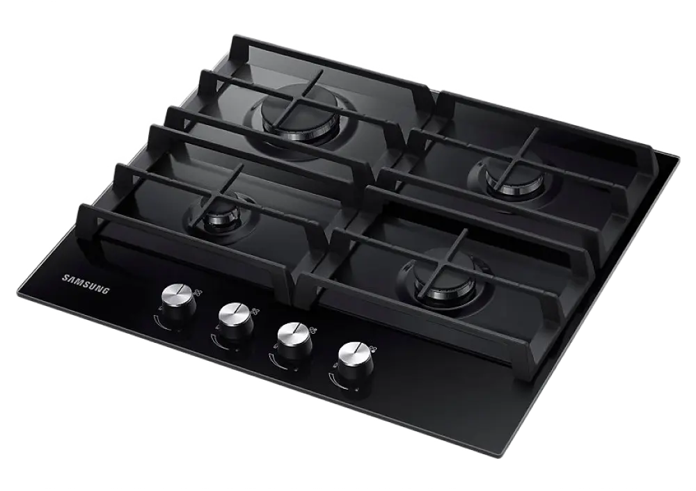 Встраиваемая Газовая Варочная Панель Samsung NA64H3010AK/WT, Черное Стекло с WOK-Конфоркой [1]