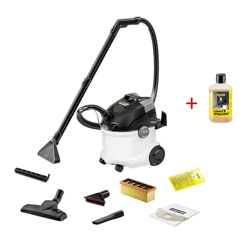Бытовая техника - Пылесос Karcher SE 5 + Средство для чистки ковров RM 519, 1L, Белый