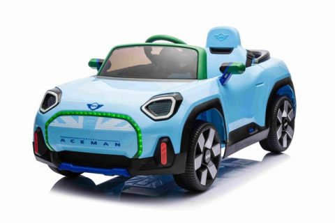 Jucării - Mașinuță electrică pentru copii MINI Cooper JJ1688/3 – 12V, 4 motoare, scaun din piele, Bluetooth, roți EVA, telecomandă