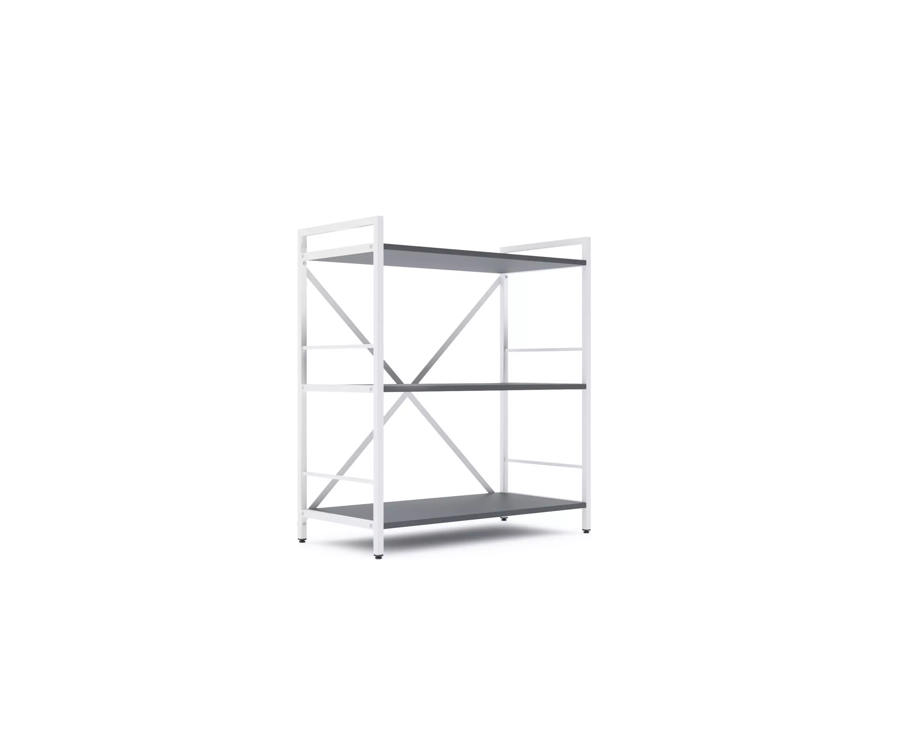 Мебель - Книжный стеллаж Nex Loft 900×800×400 мм – 3 полки из ЛДСП, белый/антрацит