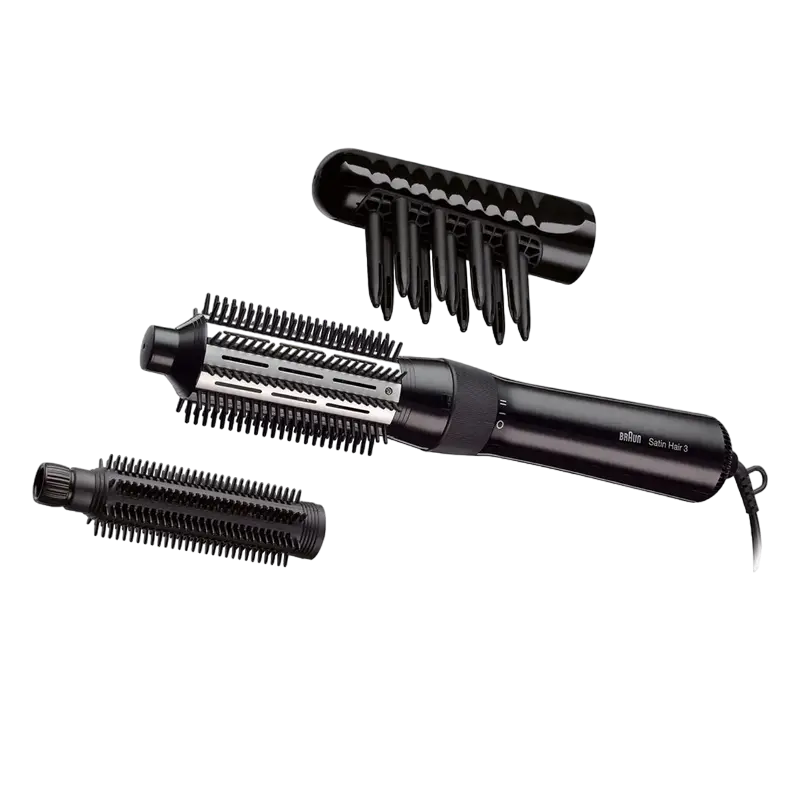 Electrocasnice - Uscător de păr-perie Braun Satin Hair 3 AS330, 400 W, Negru