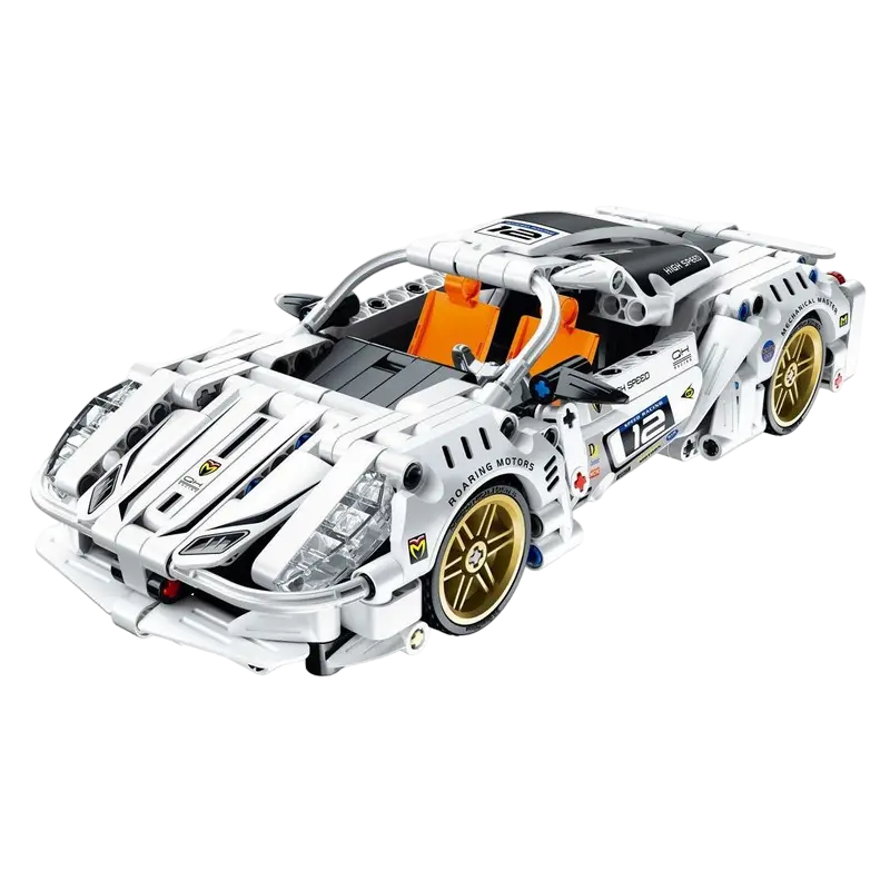 Seturi de construcție - iM.Master Bricks: Pull Back White Racer. 437 pcs
