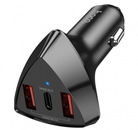 HOCO DZ10 Avatar Автомобильное Зарядное Устройство с 3 Портами, 49.5W (2xUSB-A + 1xType-C), [3]