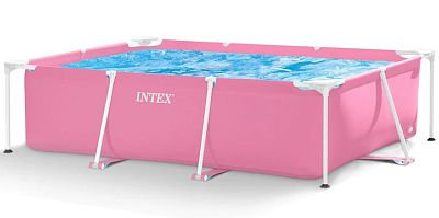 Piscine cu cadru metalic - Piscina cu cadru Intex Pink Metal Frame 220×150×60 cm – soluția ideală pentru distracție în familie