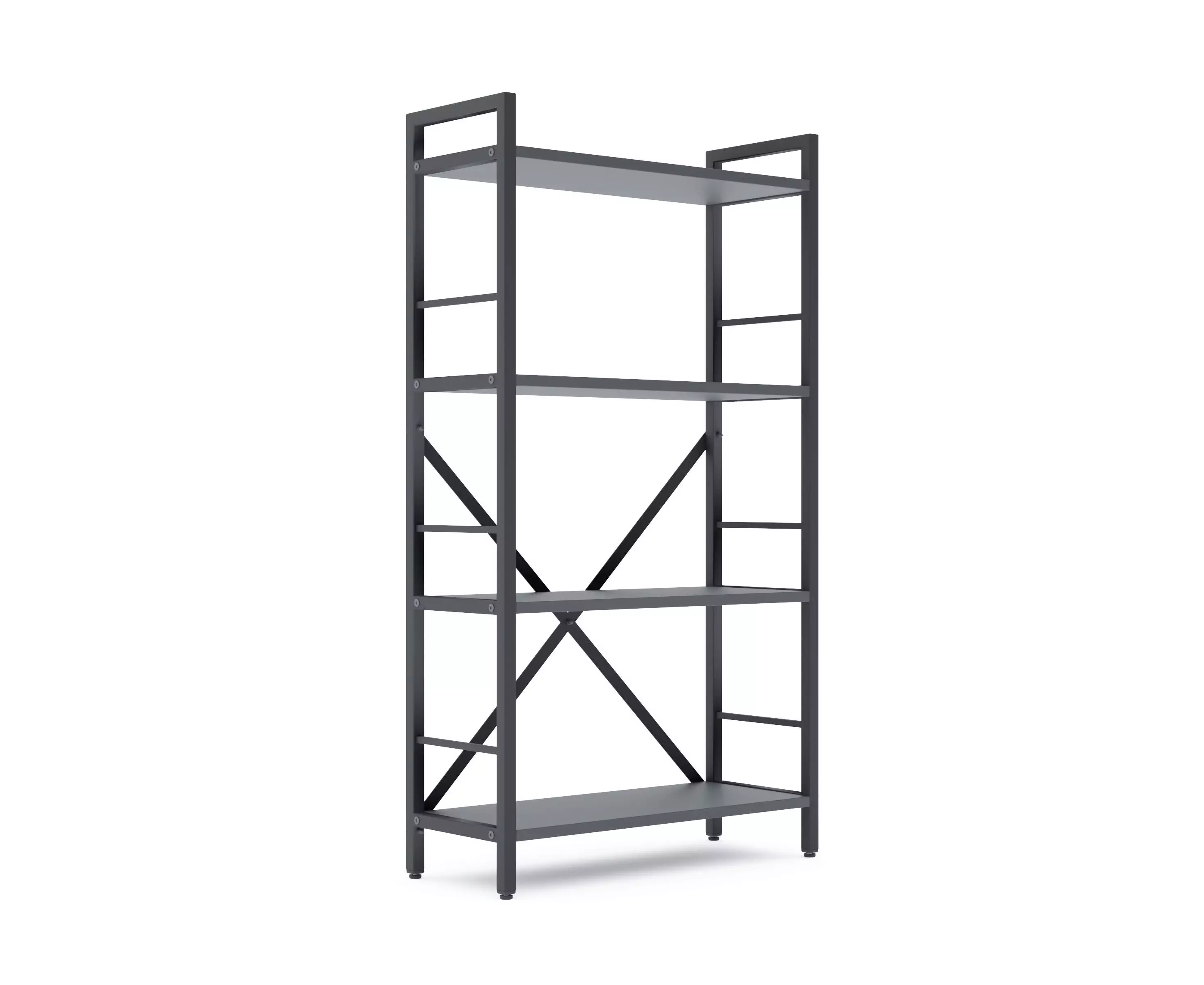 Rafturi pentru prosoape - Raft/Bibliotecă Nex Loft 1100x600x240 mm, 4 rafturi, PAL, Anthracite/Anthracite – eleganță și rezistență pentru orice spațiu