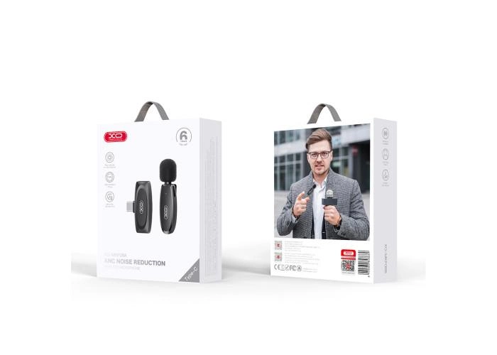 Беспроводной петличный микрофон XO MKF08A Type-C One-Touch – Черный [2]