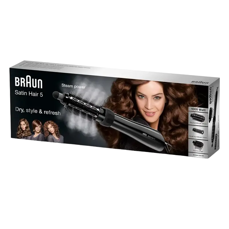 Uscător de păr-perie Braun Satin Hair 5 AS530, 1000W, Negru [1]