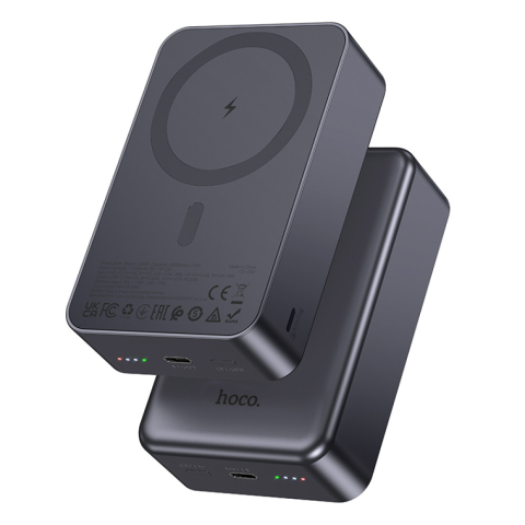 Магнитный пауэрбанк HOCO J160B Original 20000mAh, PD20W, беспроводная зарядка 15W, Черный – мощность без проводов и ограничений! [5]