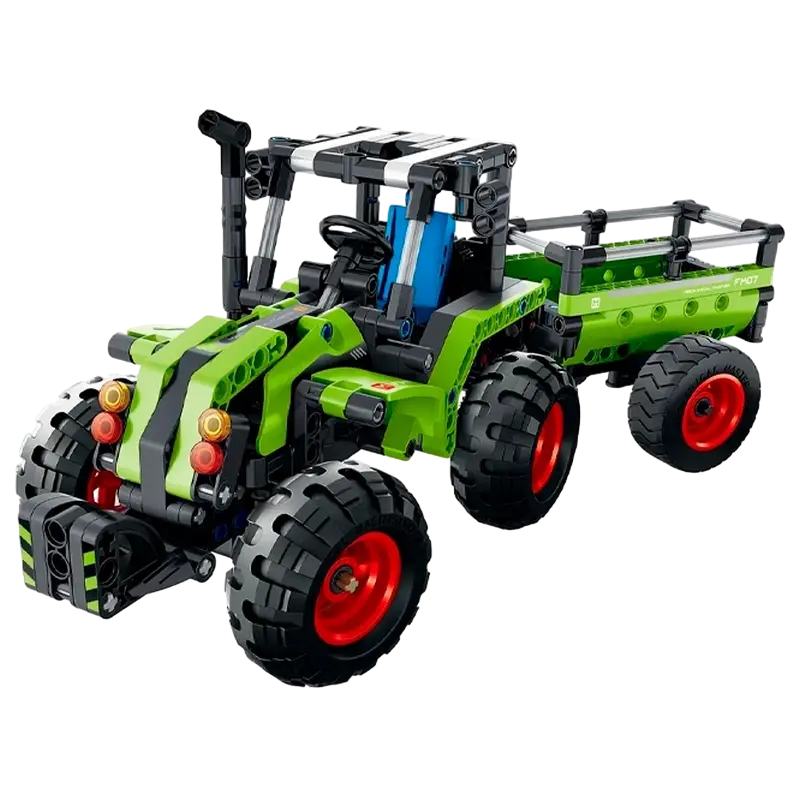 Seturi de construcție - Set de Construcție iM.Master Bricks: 2 în 1, Tractor Fermă și Camion Plug de Zăpadă, 348 Piese