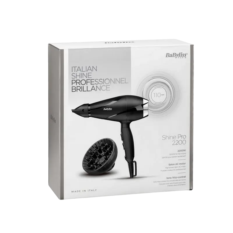 Uscător de păr BaByliss Shine Pro 6713DE, 2200 W, Negru [4]