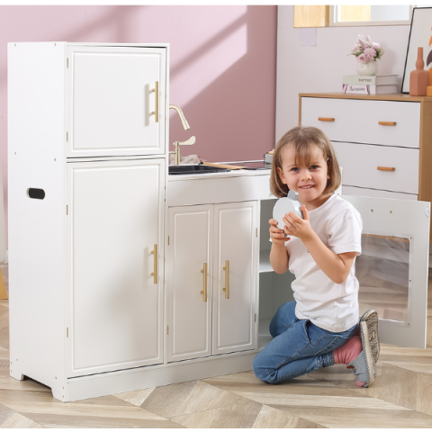 Bucătărie modernă pentru copii cu lumină și sunet PolarB & VIGA – albă [9]