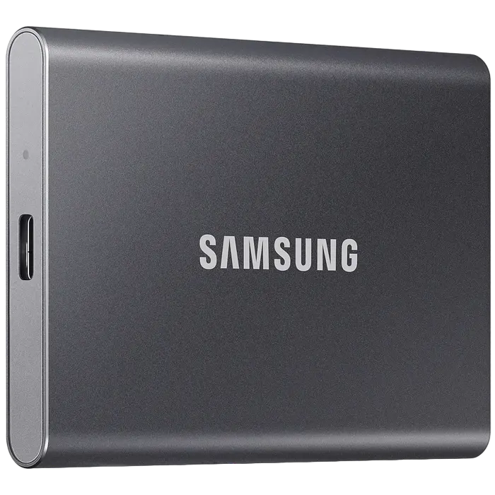 SSD Extern - Внешний портативный SSD Samsung Portable SSD T7, 1 ТБ, Серый (MU-PC1T0T/WW)