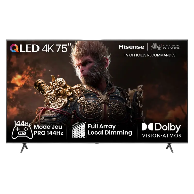 Televizoare si Proiectoare - 75" QLED SMART TV Hisense 75E7NQ PRO, 3840x2160 4K UHD, VIDAA U7.0, Черный