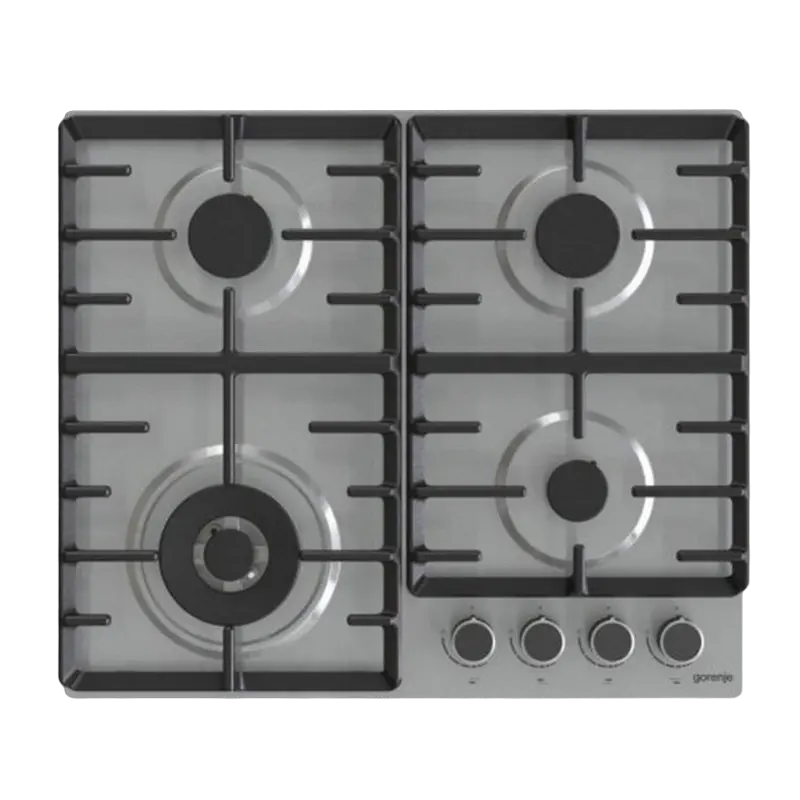 Газовые плиты - Встраиваемая Газовая Варочная Панель Gorenje GW 642 ABX, Инокс с WOK-Конфоркой
