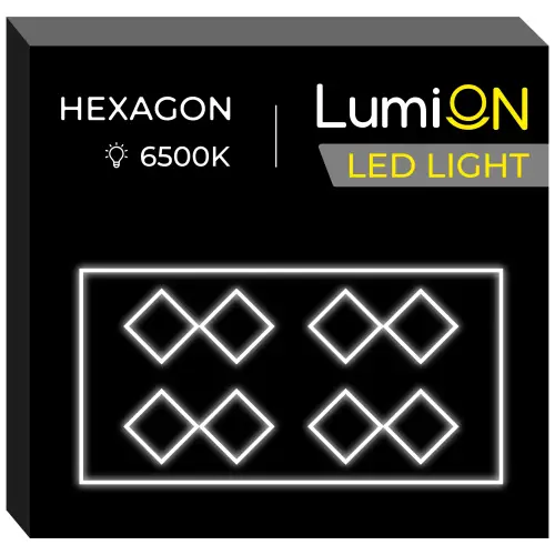 Освещение гаража - Модульная система освещения LumiOn LO-6 (484,5×243,5 см) – Мощный Свет и Современный Дизайн для Вашего Пространства