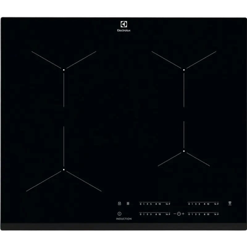 Electrocasnice - Plită cu Inducție Electrolux EIT61443B, Vitroceramică Neagră cu Hob2Hood și PowerBoost