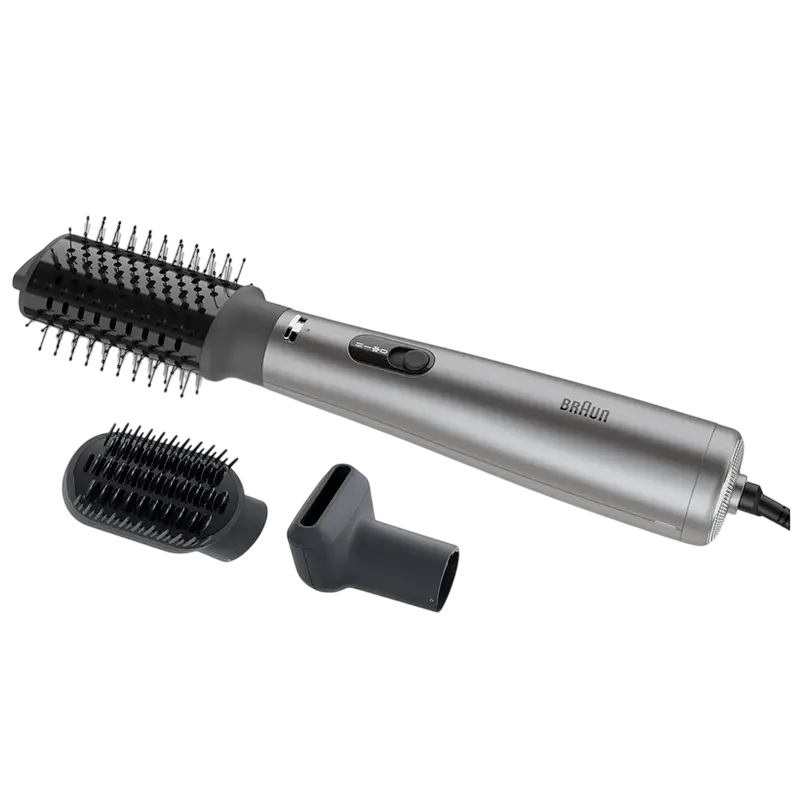 Electrocasnice - Uscător de păr-perie Braun AS4.3, 1000W, Argintiu