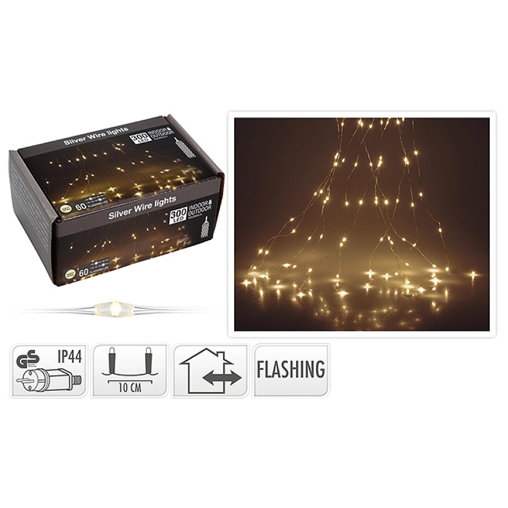 Дом и сад - Гирлянда «Каскад» с 300 microLED (60 мигающих), 3 м