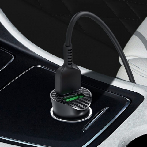 HOCO Z39 Farsighted dual port QC3.0 Car charger set (Micro) [3]
