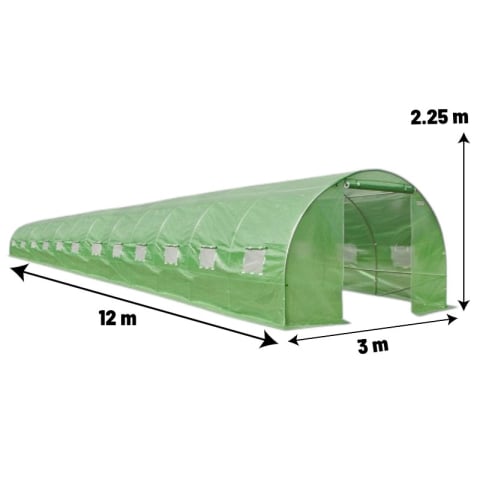 Seră de grădină Demetra 12×3×2.25 m (36 m²) – Model PREMIUM cu înălțime mărită + CADOU COMPLET pentru grădinărit [2]