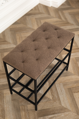 Обувница с 3 уровнями Nex Home Teddy, металл, нагрузка 150 кг, 80×32×52 см, Коричневый [2]