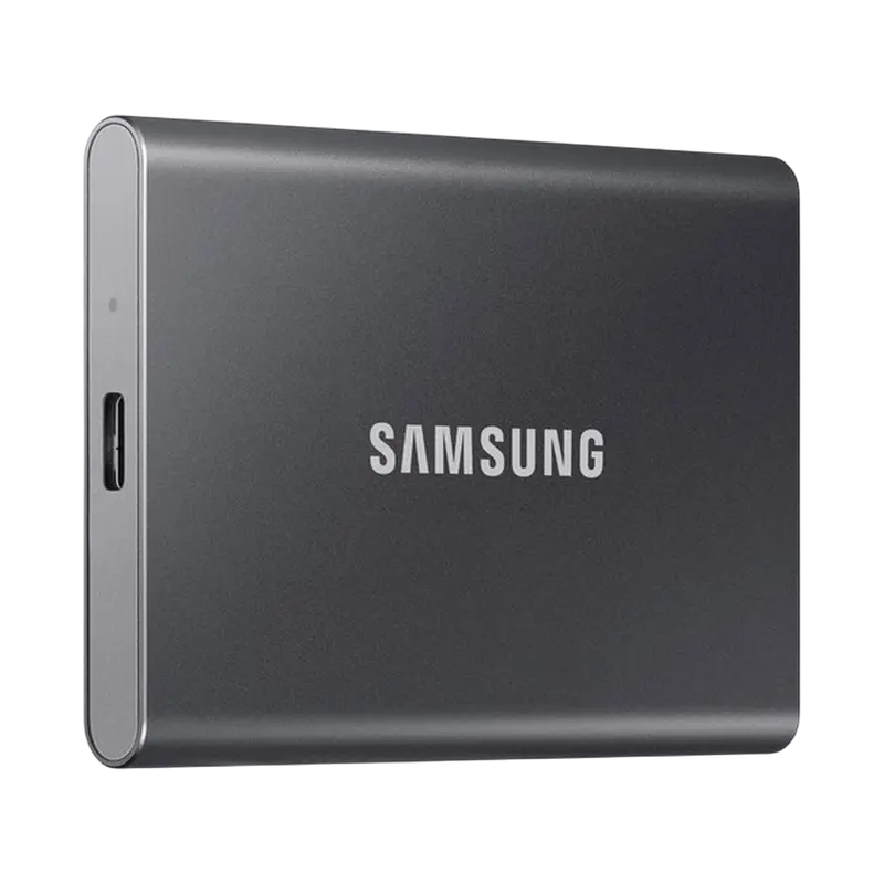 SSD Extern - Внешний портативный SSD Samsung T7, 4 ТБ, Titan Gray (MU-PC4T0T/WW)
