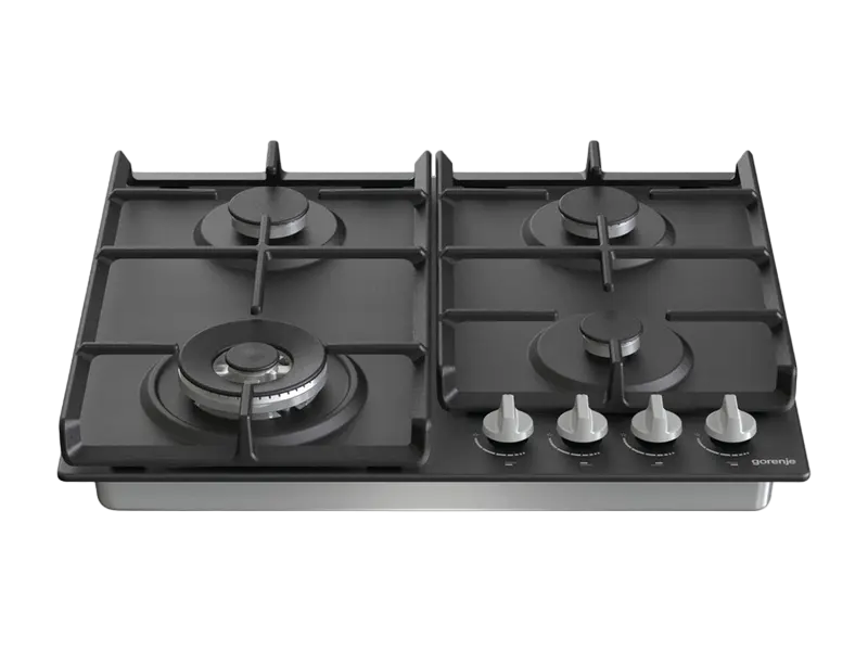 Plită pe Gaz Incorporabilă Gorenje GW 641 EXB, Inox Negru cu Arzător WOK [1]