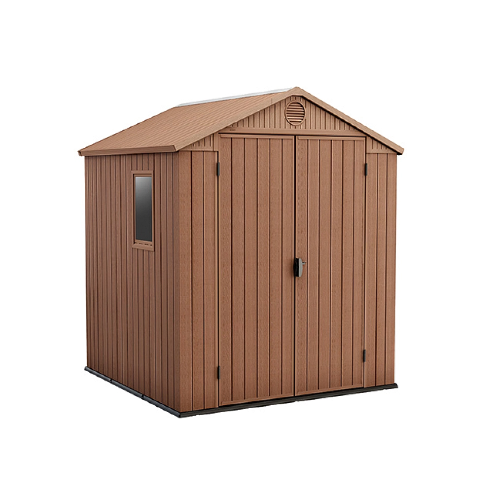Casa și grădina - Căsuță de grădină Keter Darwin 6x6 (190×183×221 cm) Maro – Depozitare elegantă și rezistentă pentru orice curte