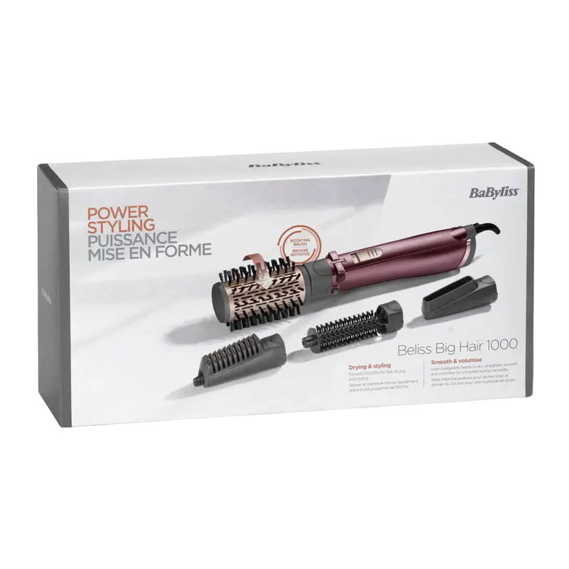 Uscător de păr-perie BaByliss Beliss Big Hair AS960E, 1000 W, Roz [4]