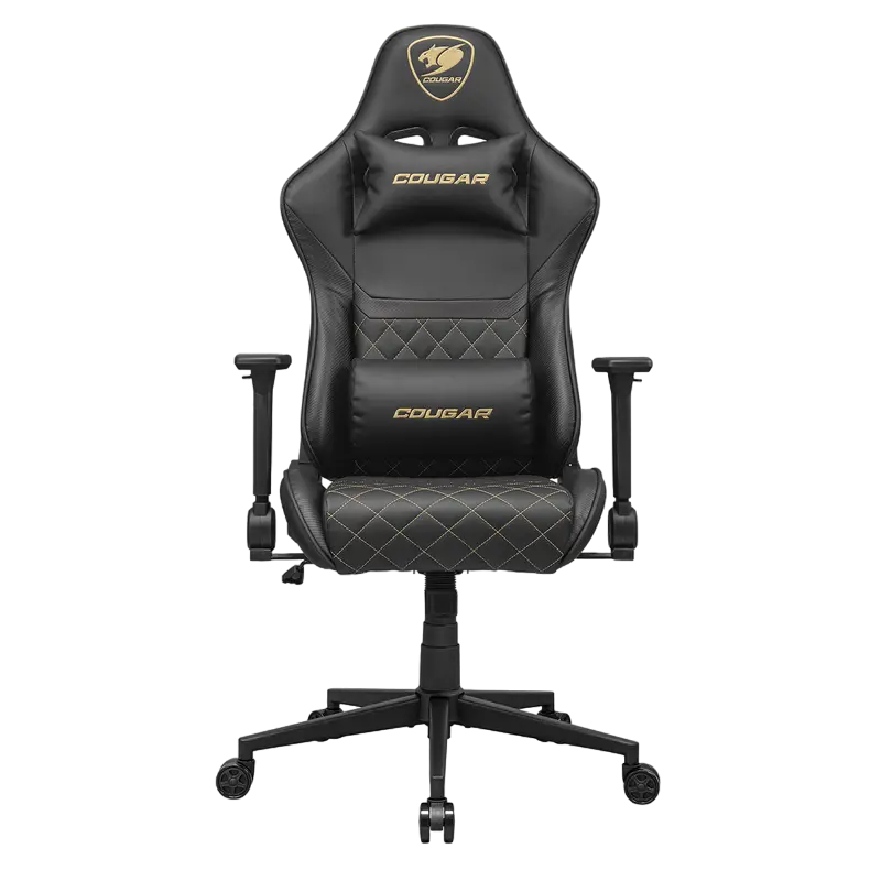 Mobilier - Scaun Gaming Cougar Armor One V2 Gold, PVC Piele, Negru | Auriu