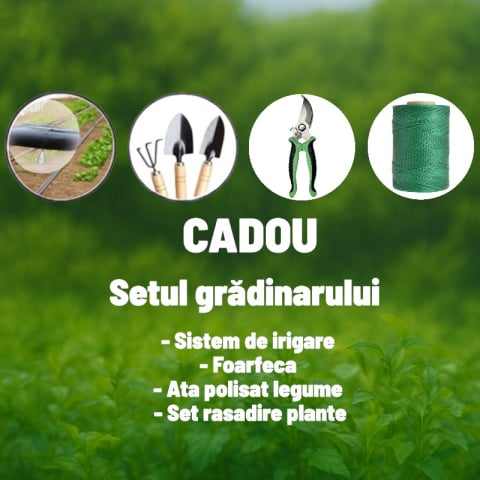Seră de grădină Demetra 10×3×2.25 m (30 m²) – Model PREMIUM cu înălțime mărită + CADOU COMPLET pentru grădinărit [1]