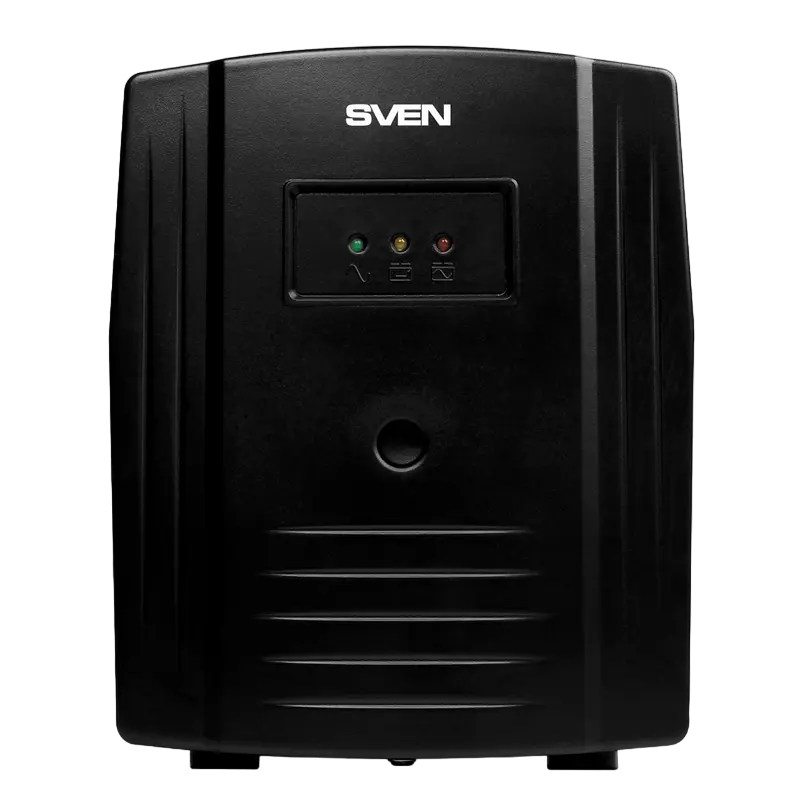 Источники бесперебойного питания - Источник бесперебойного питания SVEN Pro 1000 LCD – 1000ВА, 720Вт, Линейно-интерактивный, LCD-дисплей, 3 розетки Schuko, Черный