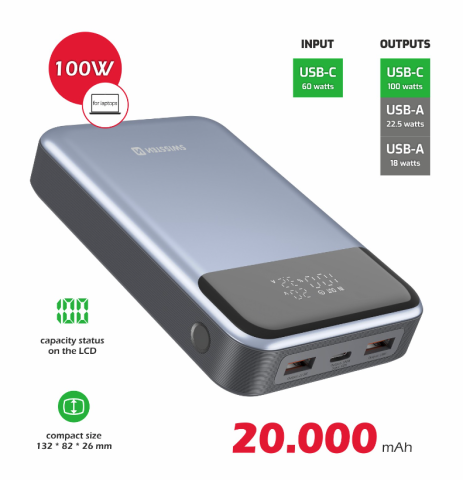 Swissten Powerbank 20 000 mAh 100W – Putere pentru Laptopuri și Dispozitive Multiple [4]