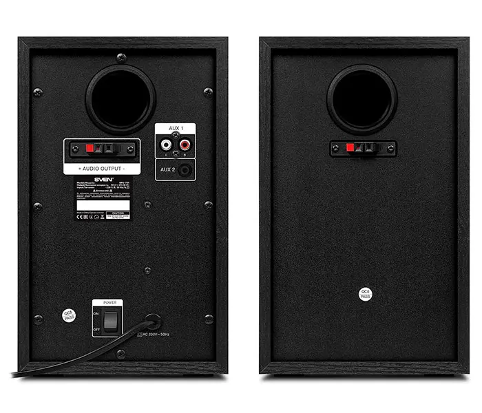 Компьютерные колонки 2.0 SVEN SPS-721 – 50W, Bluetooth, SD-Карта, Пульт ДУ, MDF, Черные [2]