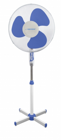 Ventilatoare - Ventilator de răcire Esperanza HURRICANE EHF001WB, 40 cm, 50W, 3 viteze, alb/albastru