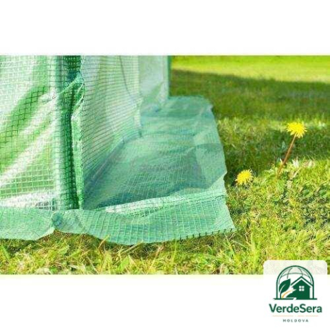 Seră cu peliculă armată VerdeSera 8x4x2,5 m, 32 m², folie 190 g/m², uși rulante [2]